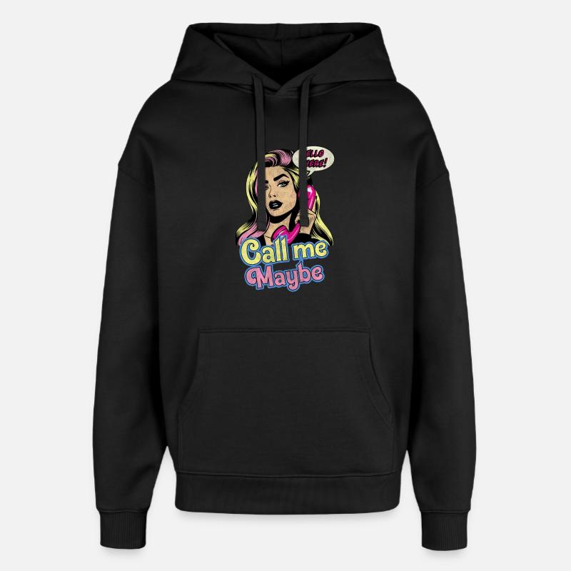 Appelle-moi peut-être - Sweat à capuche unisexe Stanley/Stella Oversized - noir