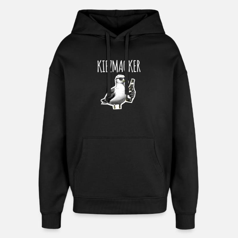 Kiez Möwe Macker - Oversized Unisex Hoodie von Stanley/Stella - Schwarz