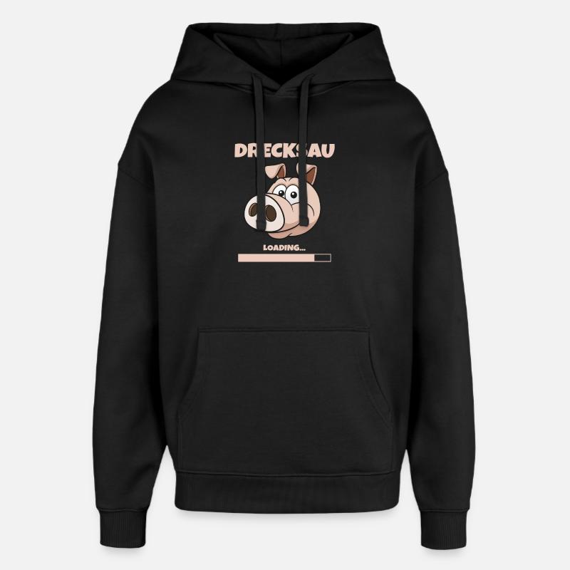DRECKSAU - LOADING - Oversized Unisex Hoodie von Stanley/Stella - Schwarz