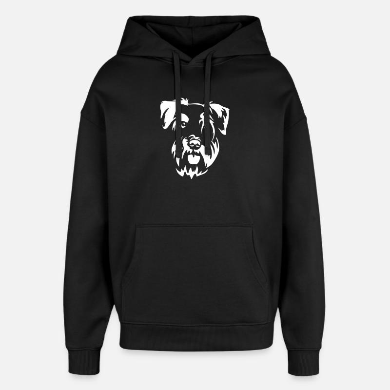 Tête Schnauzer miniature « Black Edition » - Sweat à capuche unisexe Stanley/Stella Oversized - noir