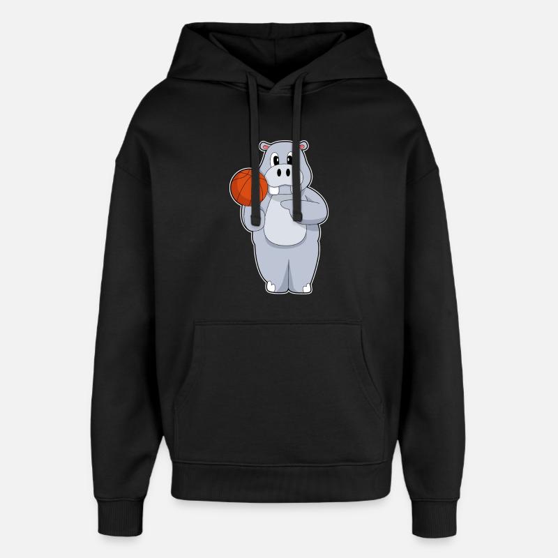 Hippo Basketteur Basketteur - Sweat à capuche unisexe Stanley/Stella Oversized - noir