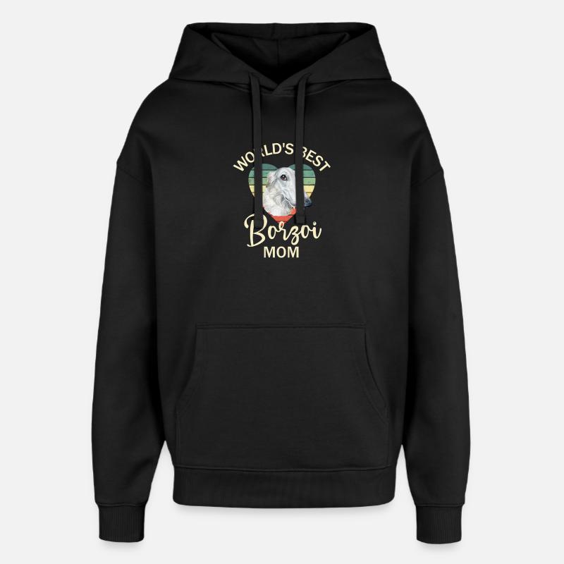 Chien Borzoi - Sweat à capuche unisexe Stanley/Stella Oversized - noir