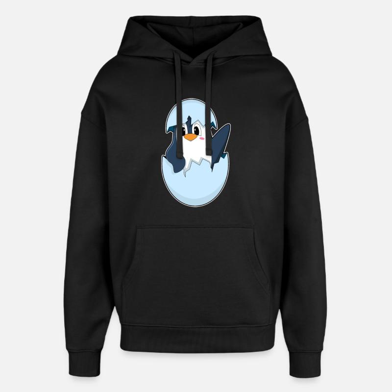 Pinguin Eierschale - Oversized Unisex Hoodie von Stanley/Stella - Schwarz