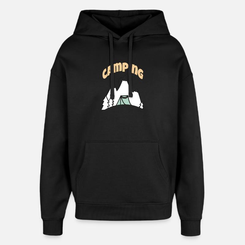 La vie en camping - Sweat à capuche unisexe Stanley/Stella Oversized - noir