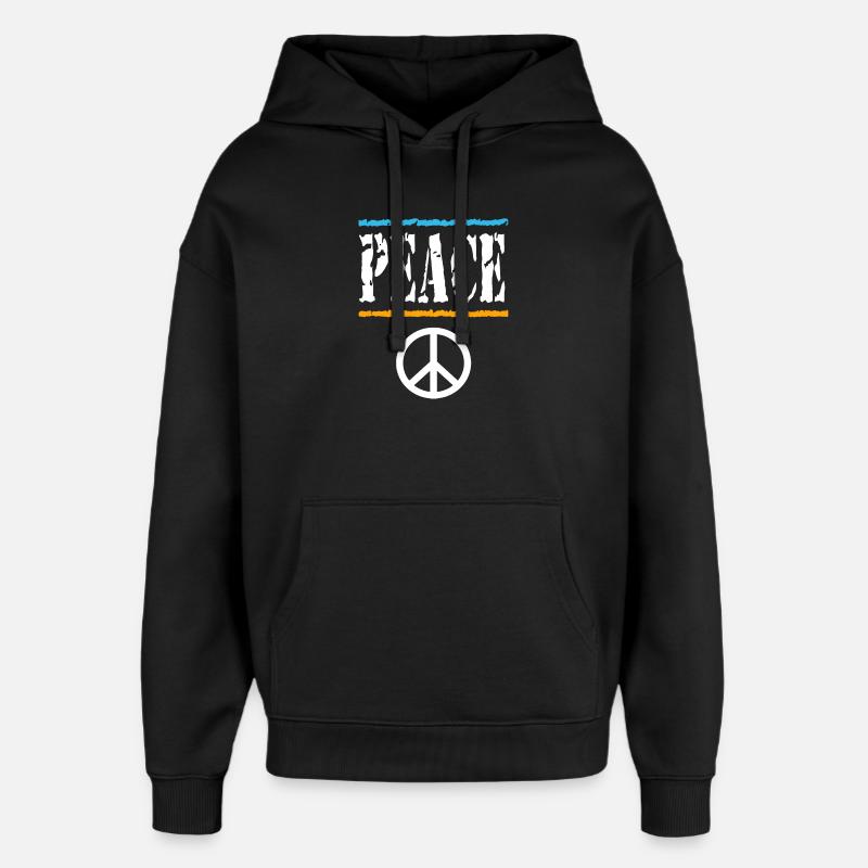 T-shirt rétro Peace Vibes - Sweat à capuche unisexe Stanley/Stella Oversized - noir