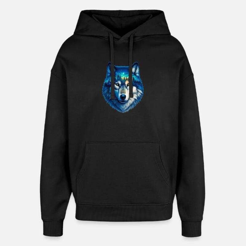 Ulv - Stanley/Stella Oversized Hettegenser unisex - svart