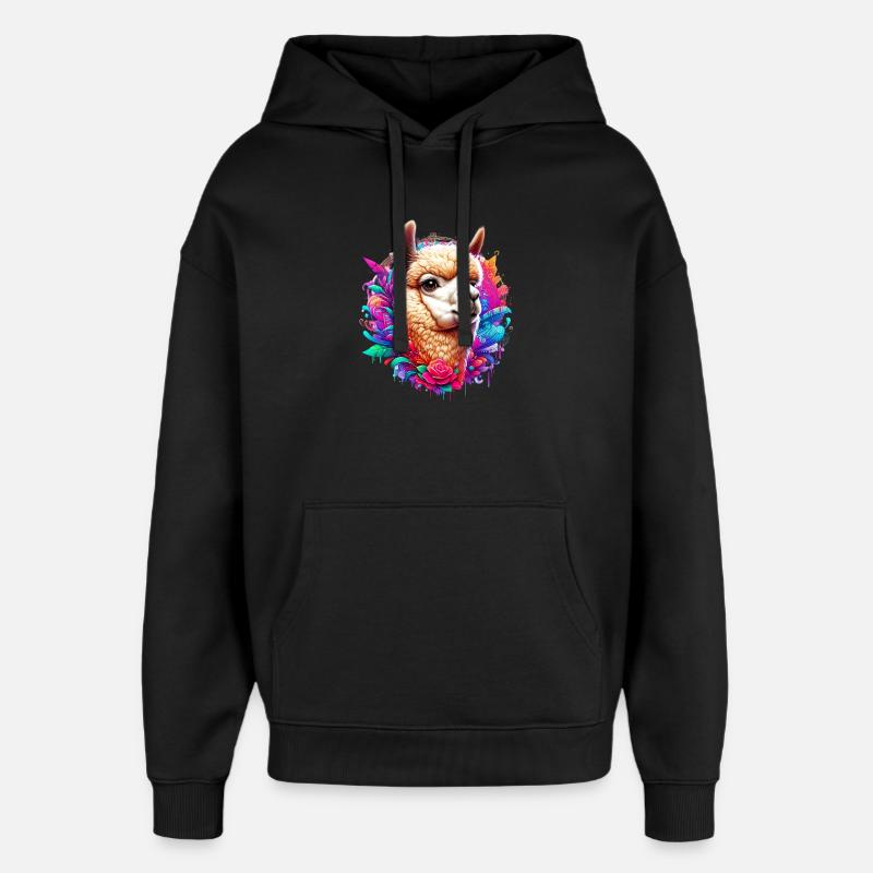 Alpaga - Sweat à capuche unisexe Stanley/Stella Oversized - noir