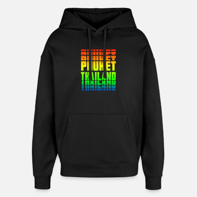 Phuket Thailand Regenbogen Design - Oversized Unisex Hoodie von Stanley/Stella - Schwarz
