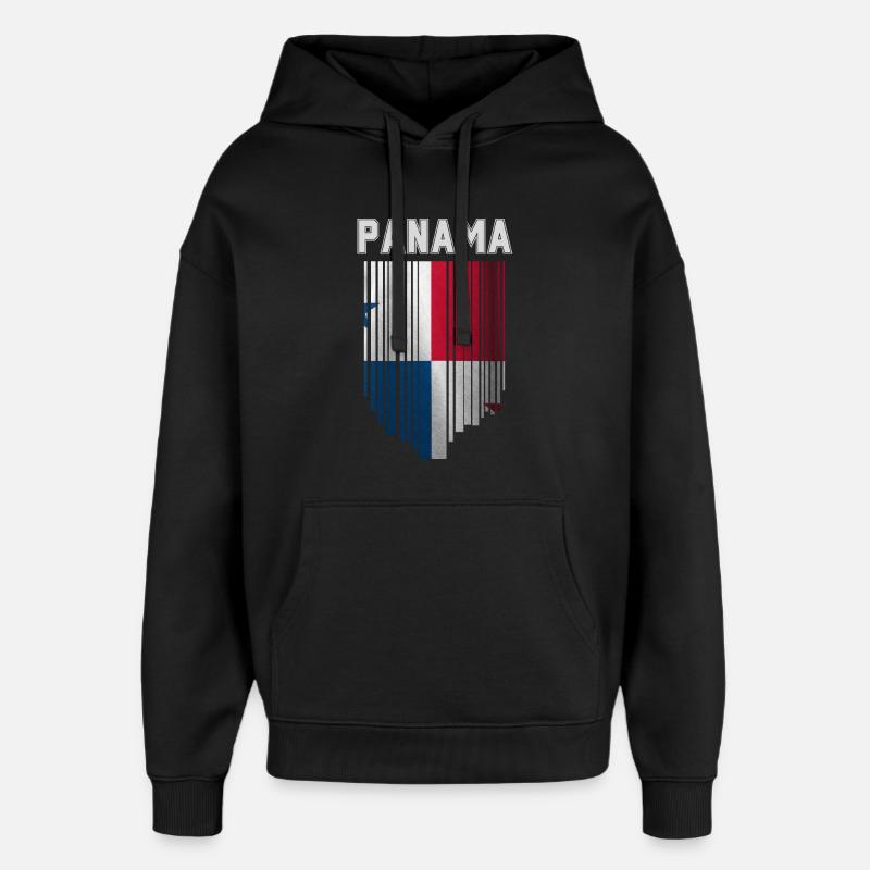 Drapeau panaméen, fierté panaméenne - Sweat à capuche unisexe Stanley/Stella Oversized - noir