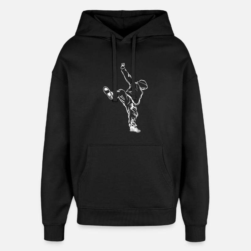 Croquis de breakdancer - Sweat à capuche unisexe Stanley/Stella Oversized - noir