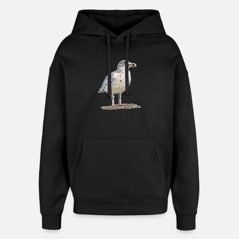 Mouette - Sweat à capuche unisexe Stanley/Stella Oversized - noir