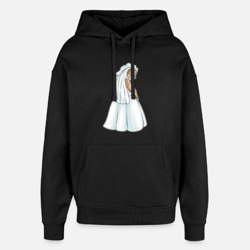 Singe Voile de mariée Mariage - Sweat à capuche unisexe Stanley/Stella Oversized - noir