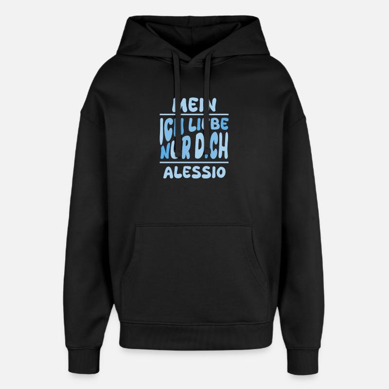 Cadeau pour Alessio - Sweat à capuche unisexe Stanley/Stella Oversized - noir
