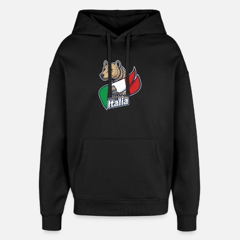 Loup italien avec Colisée - Sweat à capuche unisexe Stanley/Stella Oversized - noir