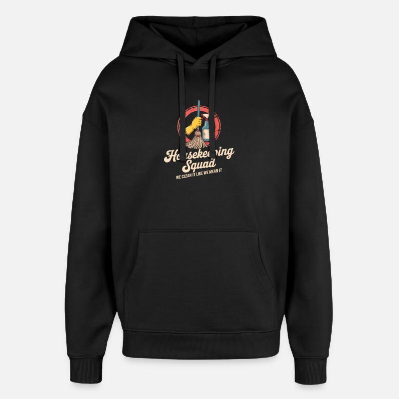 Conception de nettoyage amusante - Sweat à capuche unisexe Stanley/Stella Oversized - noir