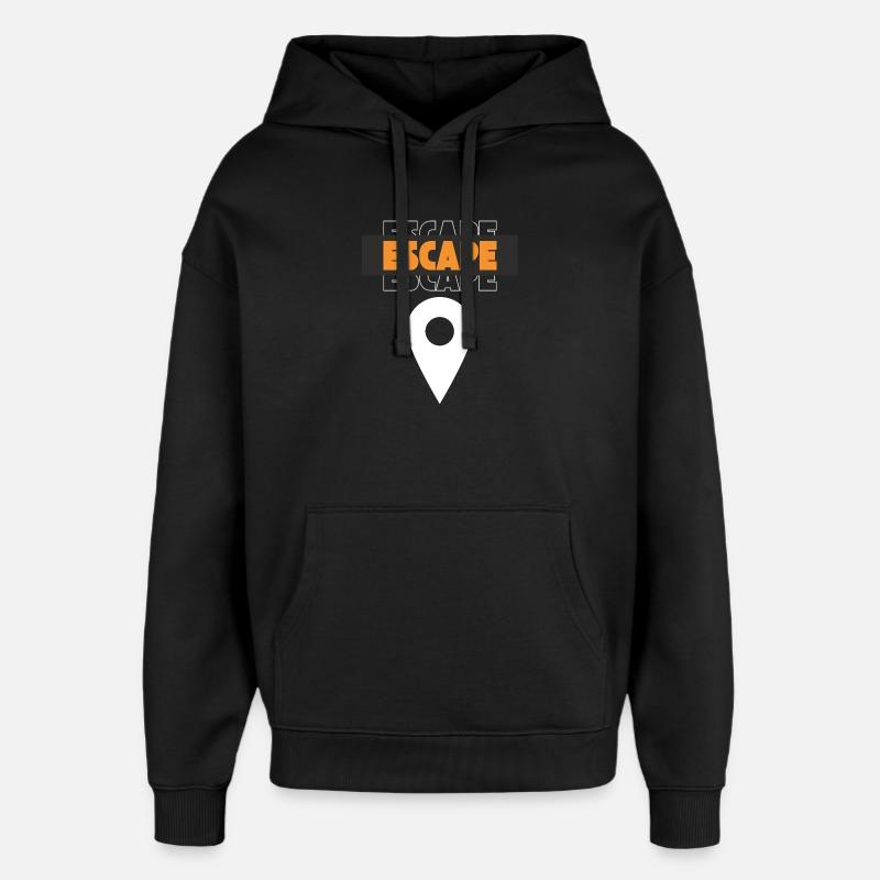 Escape Map Pin Design - Sweat à capuche unisexe Stanley/Stella Oversized - noir