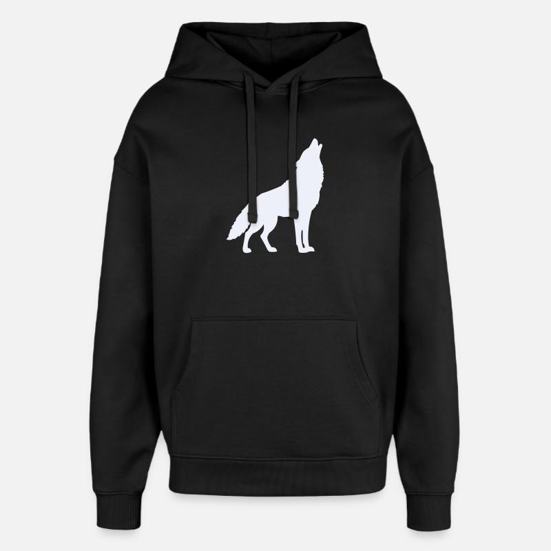 Wolf Silhouette Moonlight - Oversized Unisex Hoodie by Stanley/Stella - black