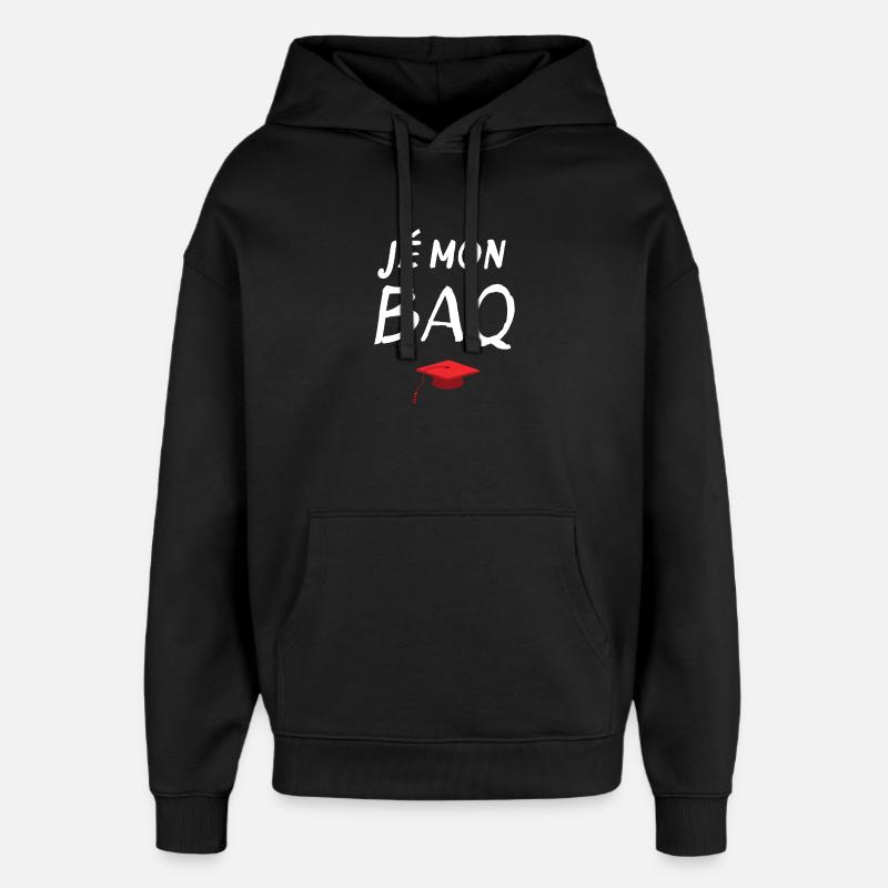diplôme, bac, bachelier, bachelière - Sweat à capuche unisexe Stanley/Stella Oversized - noir
