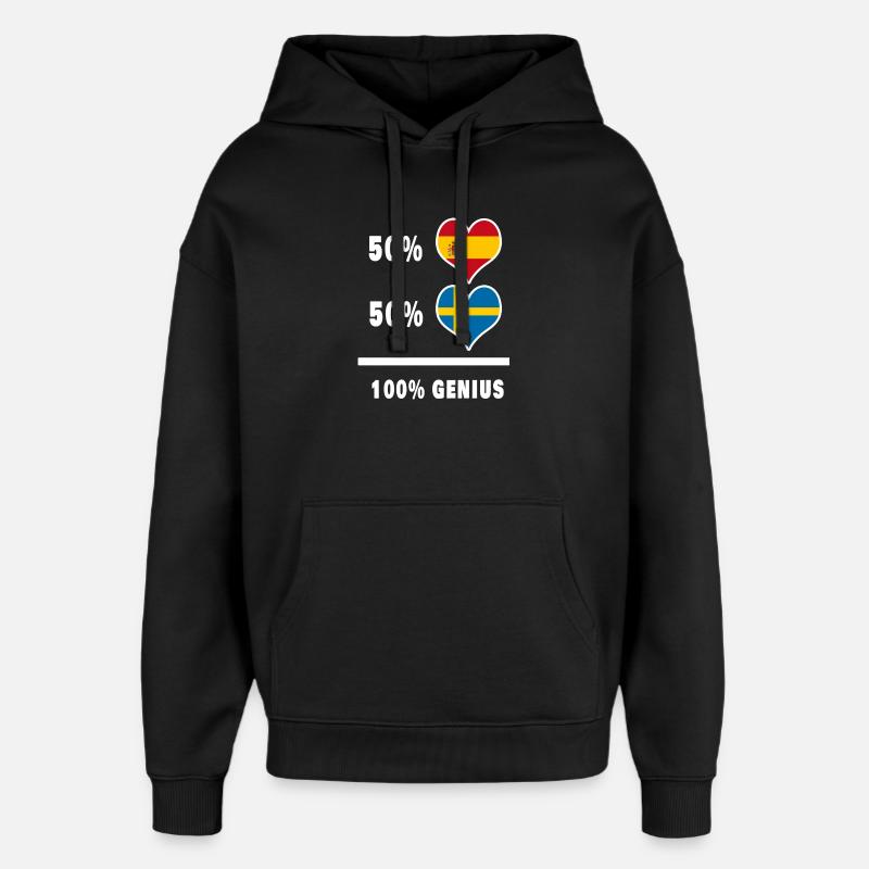 Suède et Espagne génie / cadeau - Sweat à capuche unisexe Stanley/Stella Oversized - noir