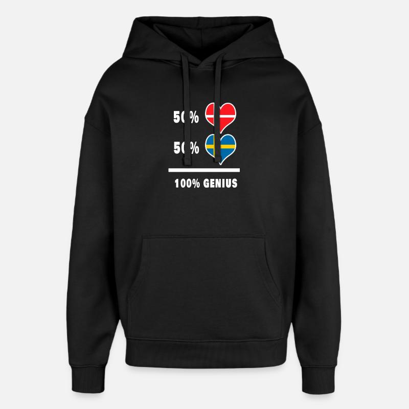 Danemark et Suède Genial / Cadeau - Sweat à capuche unisexe Stanley/Stella Oversized - noir