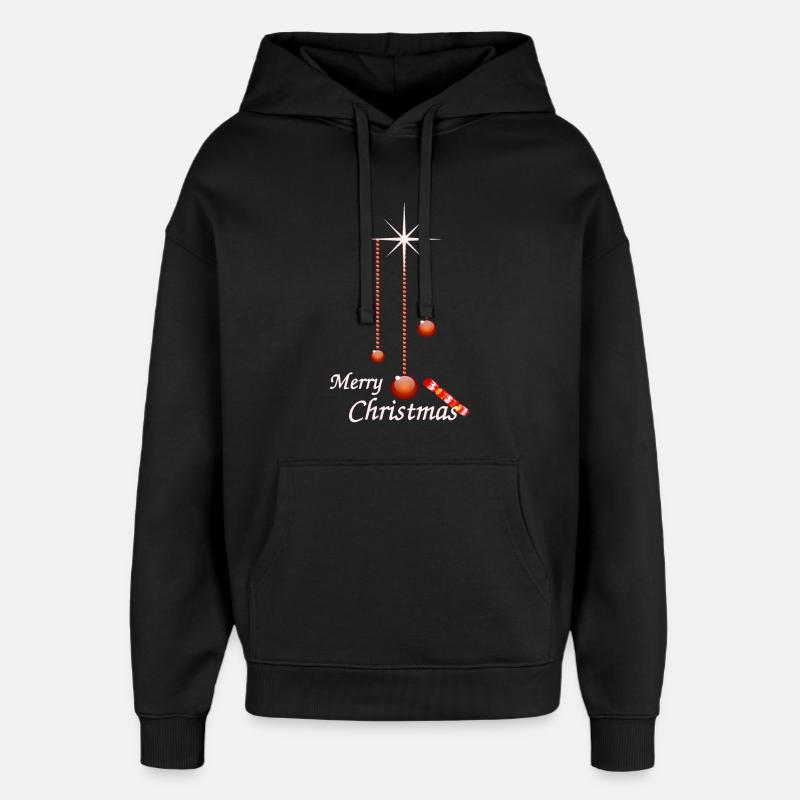 Weihnachtskugeln mit Bonbon - Oversized Unisex Hoodie von Stanley/Stella - Schwarz