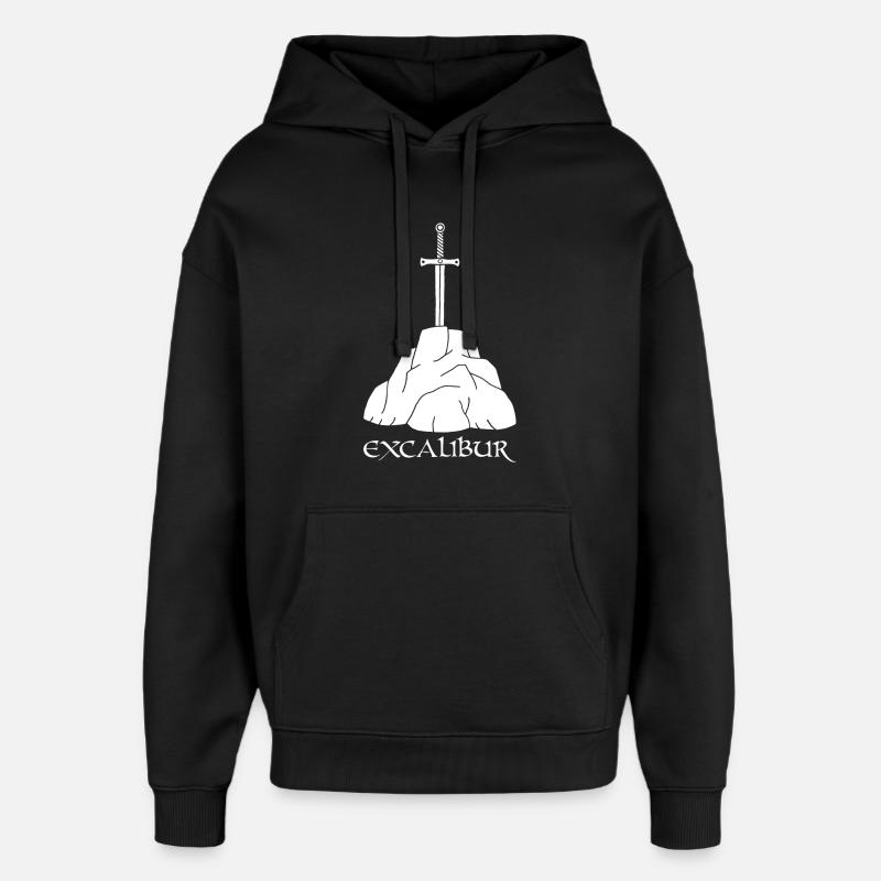 L'épée Excalibur (blanc) - Sweat à capuche unisexe Stanley/Stella Oversized - noir