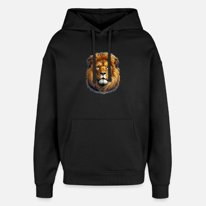 Lion - Sweat à capuche unisexe Stanley/Stella Oversized - noir