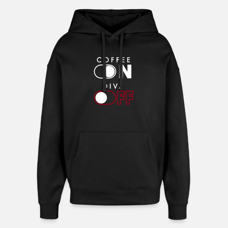 Diva du café - Sweat à capuche unisexe Stanley/Stella Oversized - noir