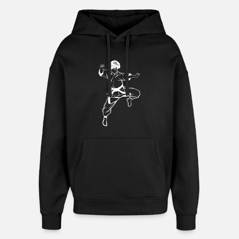 Karate Boy Sketch - Oversized Unisex Hoodie by Stanley/Stella - black