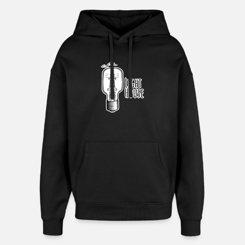 Leutchtturm in einer Glühbirne - Light-House - Oversized Unisex Hoodie by Stanley/Stella - black