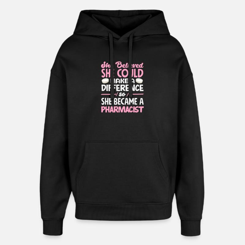 Pharmacien Technicien Pharmaceutique - Sweat à capuche unisexe Stanley/Stella Oversized - noir