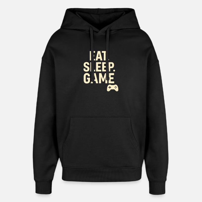 Manette de jeu Eat Sleep - Sweat à capuche unisexe Stanley/Stella Oversized - noir