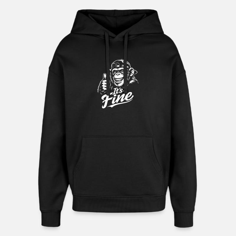 Happy Monkey Thumbs Up - Oversized Unisex Hoodie von Stanley/Stella - Schwarz