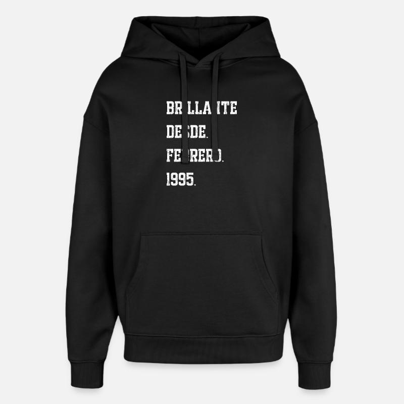 Date de naissance : février 1995 - Sweat à capuche unisexe Stanley/Stella Oversized - noir