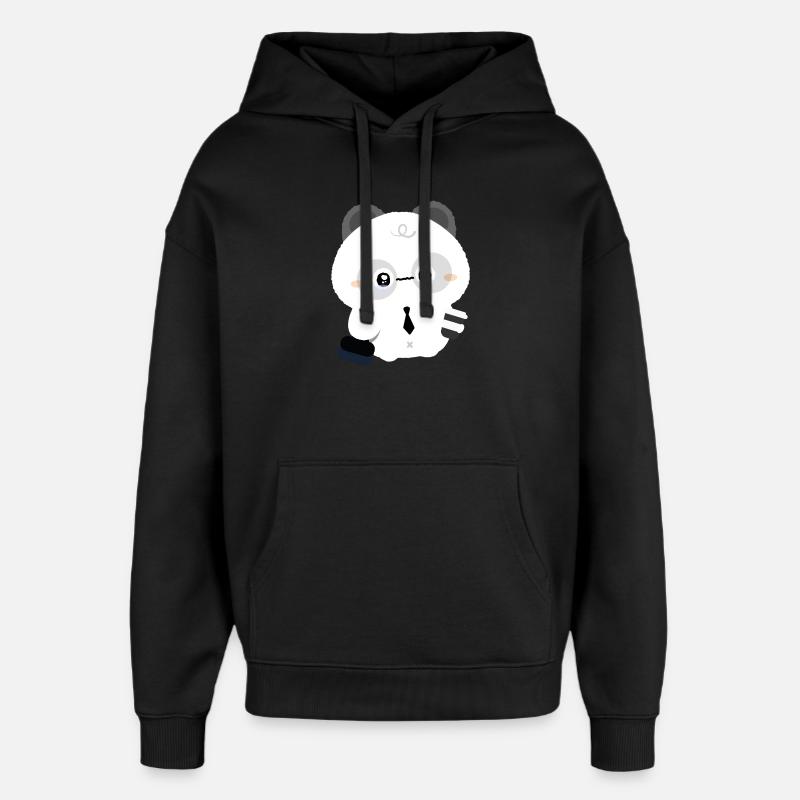 Panda fatigué - Sweat à capuche unisexe Stanley/Stella Oversized - noir