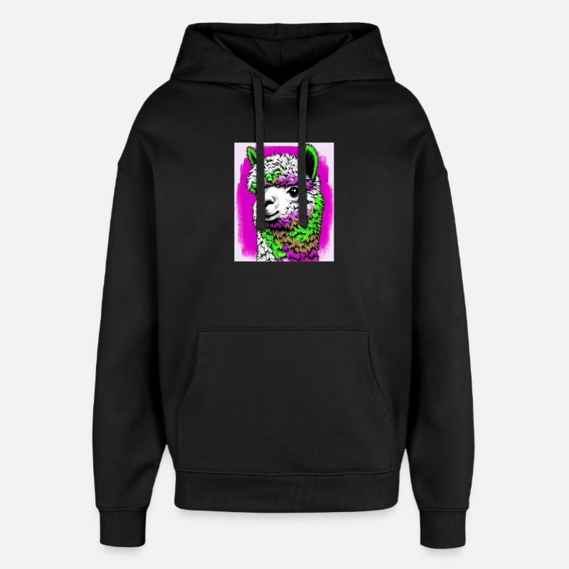 Alpaka - Oversized Unisex Hoodie von Stanley/Stella - Schwarz