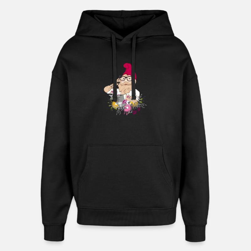 Un Hipster de jardin - Sweat à capuche unisexe Stanley/Stella Oversized - noir