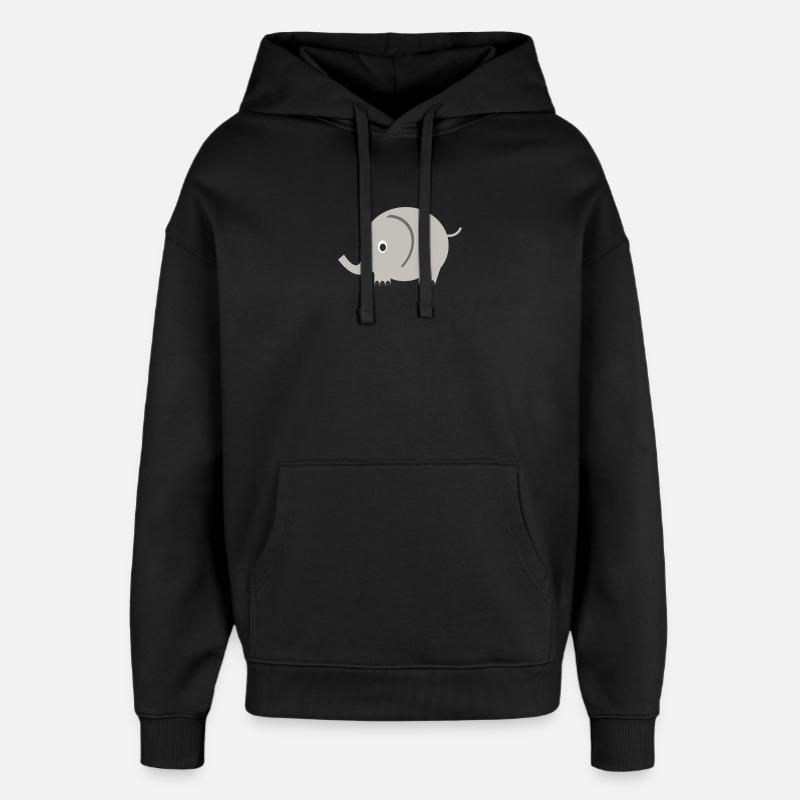 éléphant - Sweat à capuche unisexe Stanley/Stella Oversized - noir