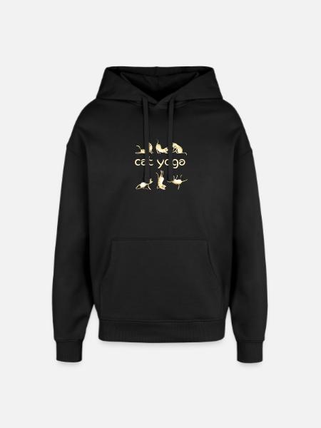 yoga cats kitkat kitty yogi fun meditation gym l - Oversized Unisex Hoodie by Stanley/Stella - black