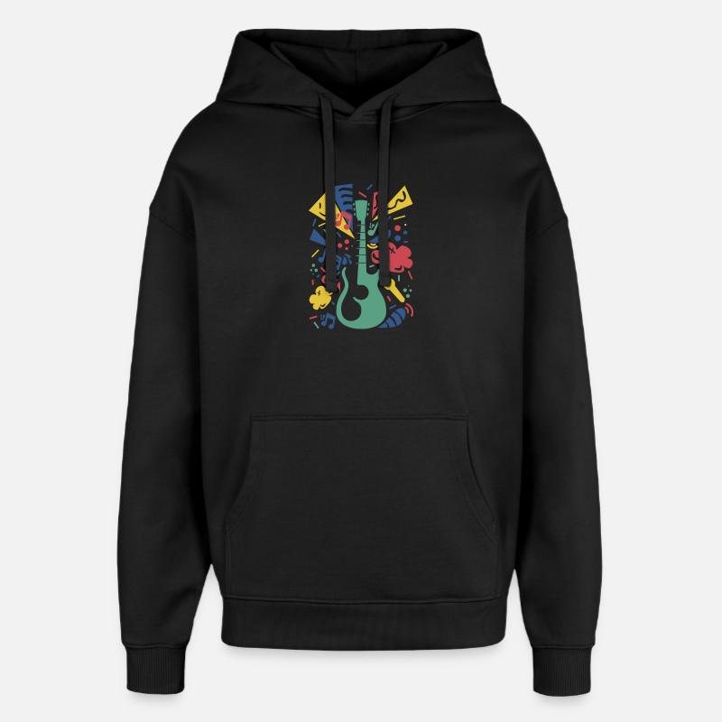 Symphonie de guitare colorée - Sweat à capuche unisexe Stanley/Stella Oversized - noir