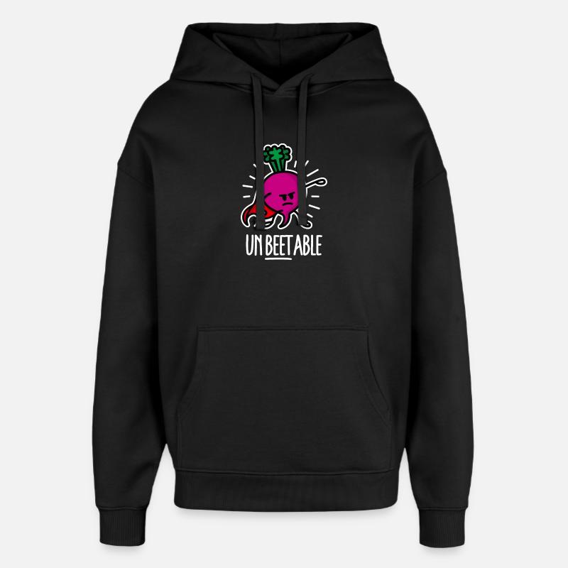 Beetroot betterave / imbattable sur dark - Sweat à capuche unisexe Stanley/Stella Oversized - noir