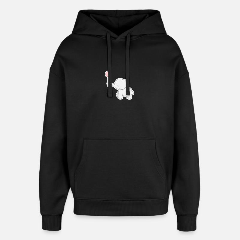 éléphant - Sweat à capuche unisexe Stanley/Stella Oversized - noir