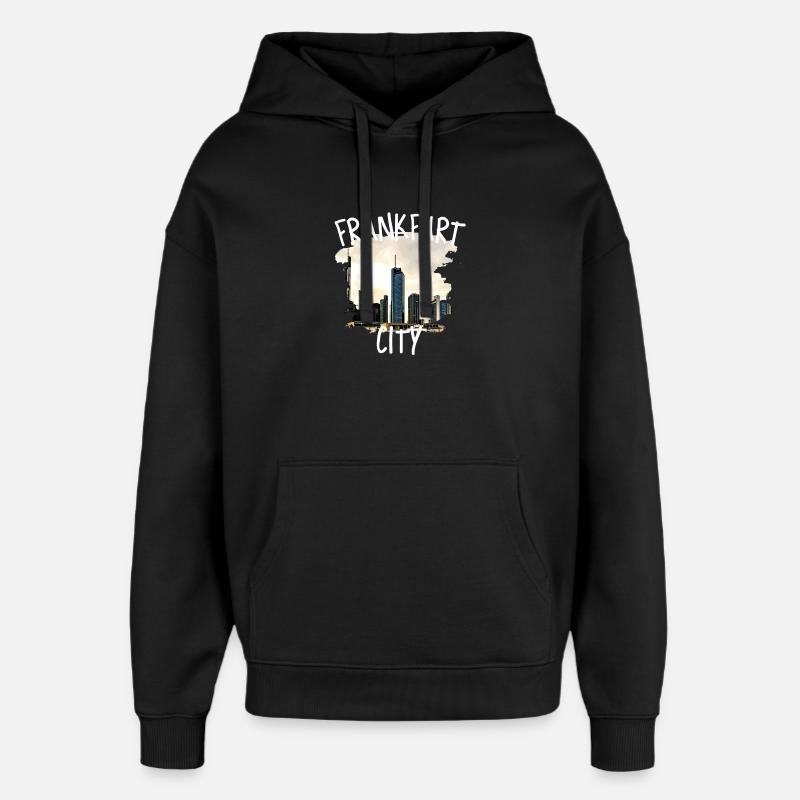 Ville de Francfort - Sweat à capuche unisexe Stanley/Stella Oversized - noir