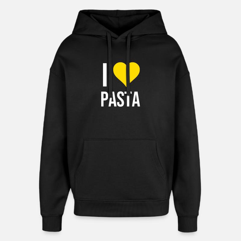 J'adore les pâtes - Sweat à capuche unisexe Stanley/Stella Oversized - noir