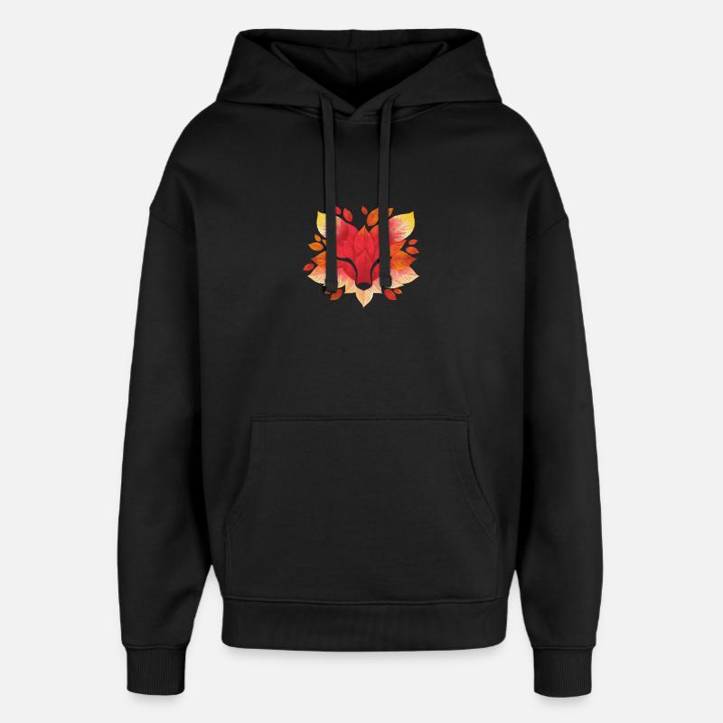Fox leaf - Oversized Unisex Hoodie by Stanley/Stella - black