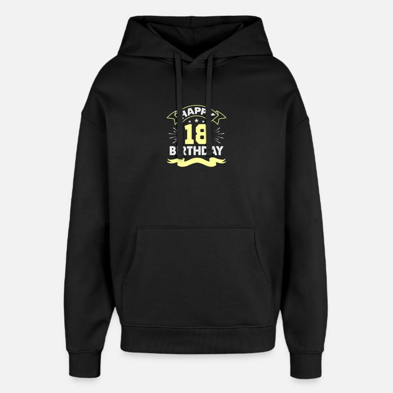 02 Joyeux anniversaire 18 - Sweat à capuche unisexe Stanley/Stella Oversized - noir