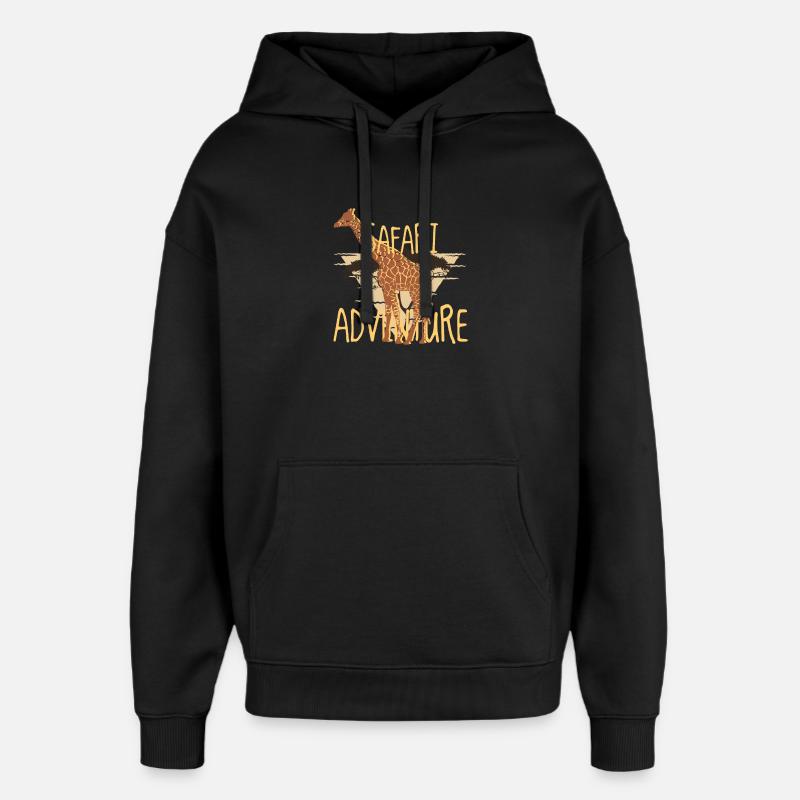 Aventure de safari – Ambiances de savane girafes - Sweat à capuche unisexe Stanley/Stella Oversized - noir