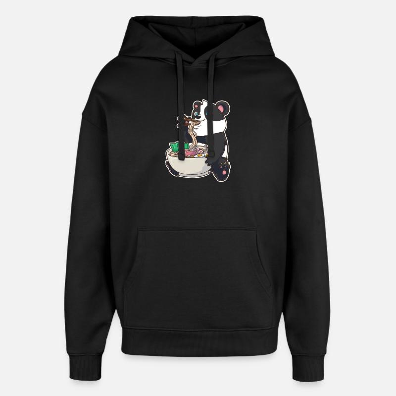 Ramen Panda - Oversized Unisex Hoodie von Stanley/Stella - Schwarz