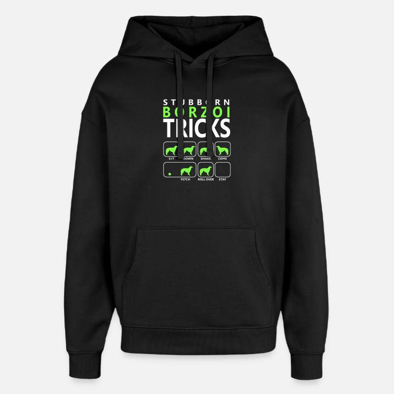 Astuces de Barzoï tenaces - Sweat à capuche unisexe Stanley/Stella Oversized - noir