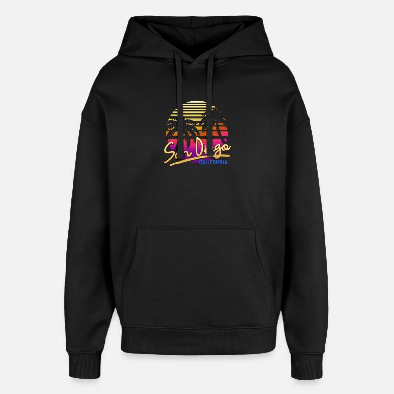 San Diego - Sweat à capuche unisexe Stanley/Stella Oversized - noir